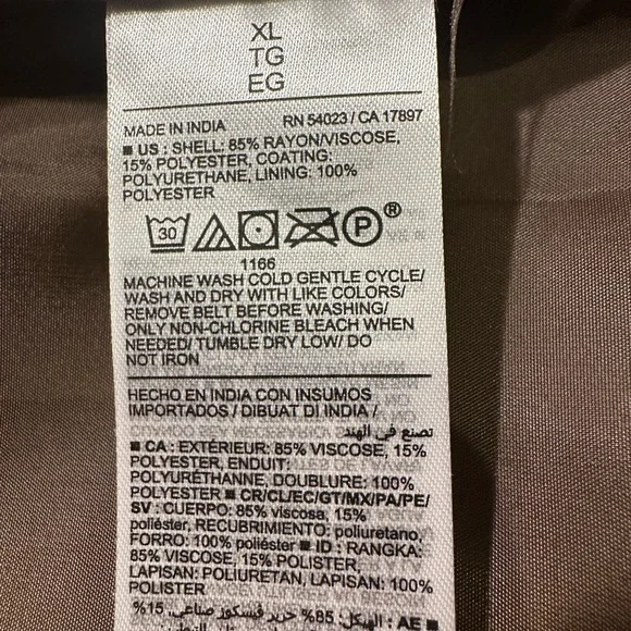 Old Navy Espresso Faux Leather Belted Biker Jacket XL - Picture 11 of 13